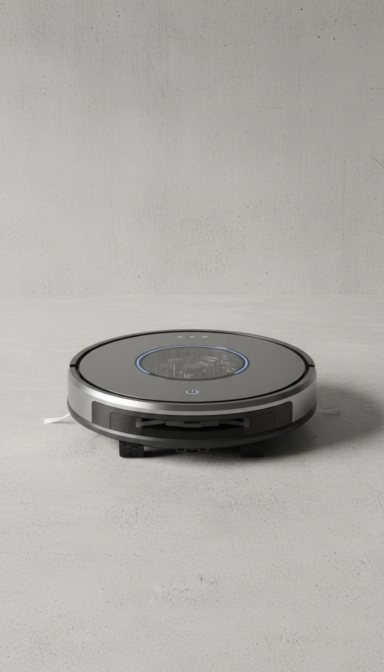 Unbranded robotic floor cleaner concept preview for NextRobo Canada