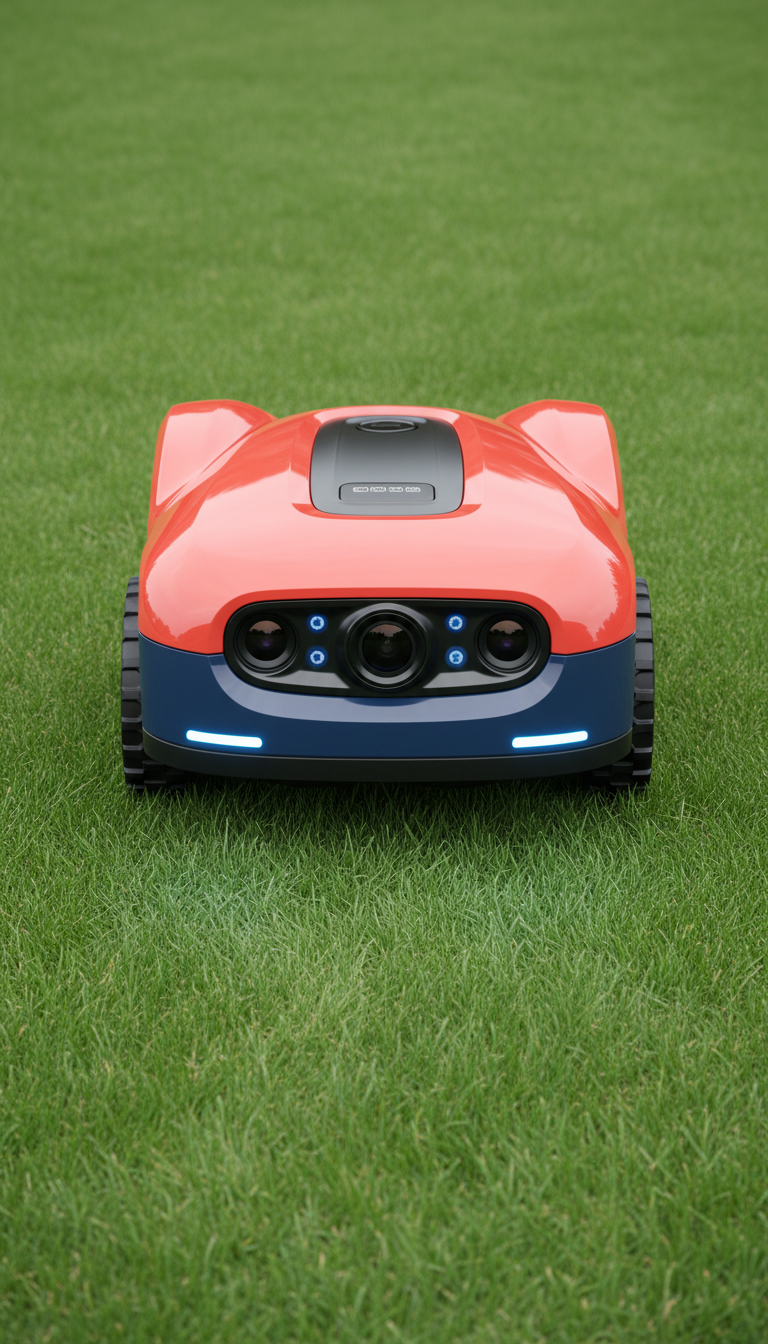 NextRobo launch preview of an unbranded robotic lawn mower